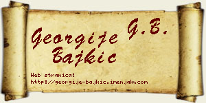 Georgije Bajkić vizit kartica